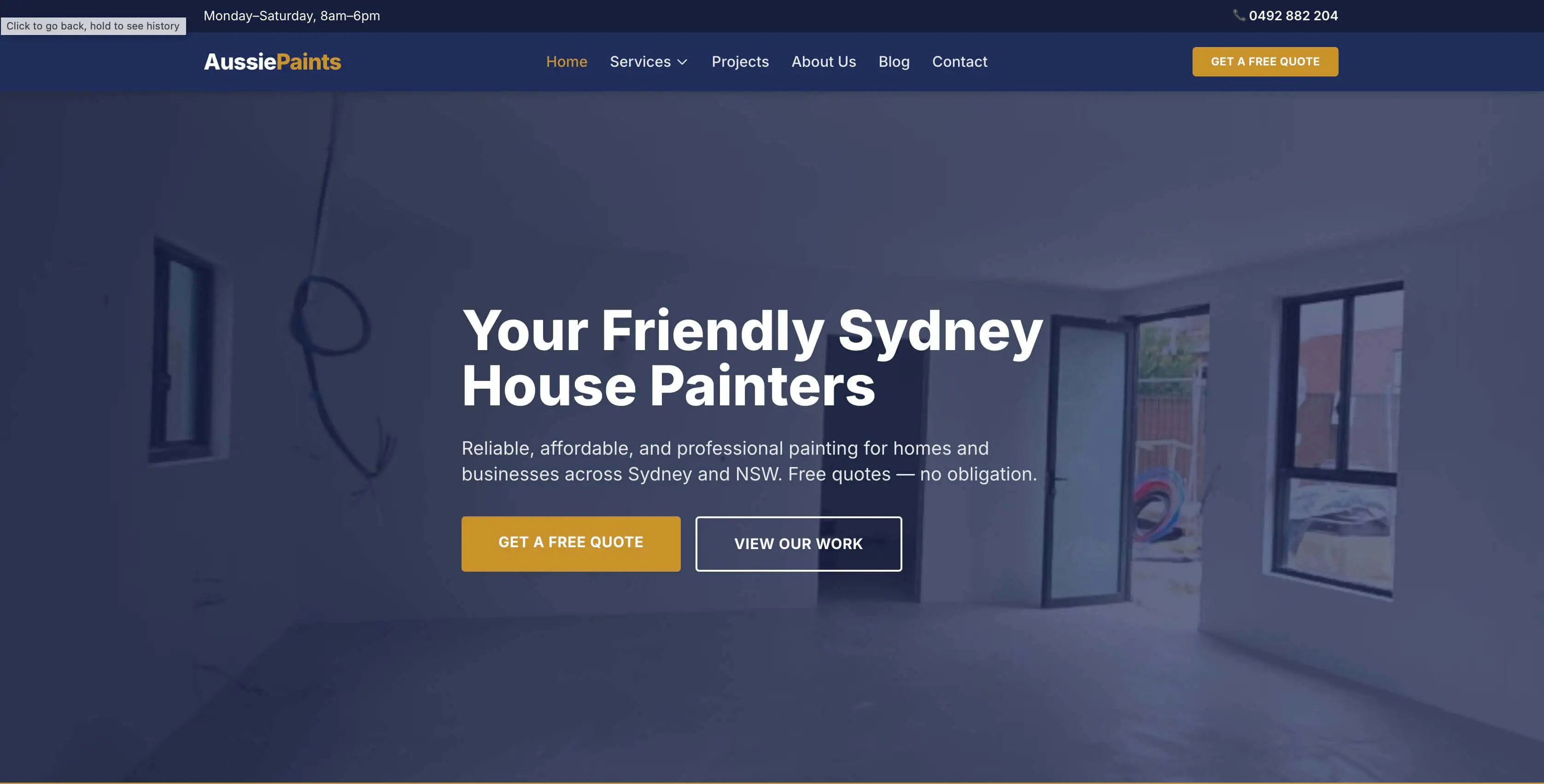 Painter, Sydney after website redesign by Jay Ong