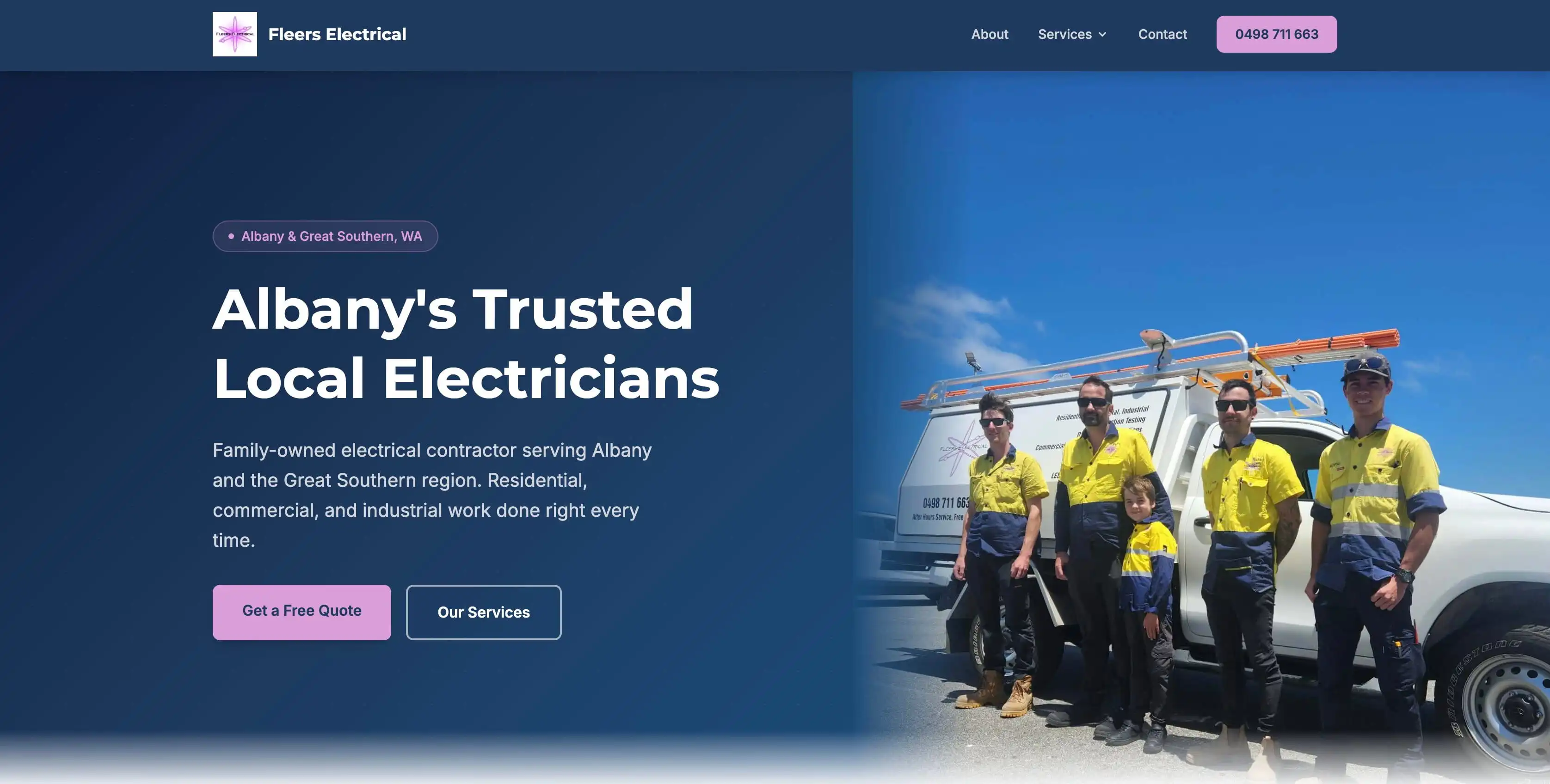 Electrician, WA after website redesign by Jay Ong