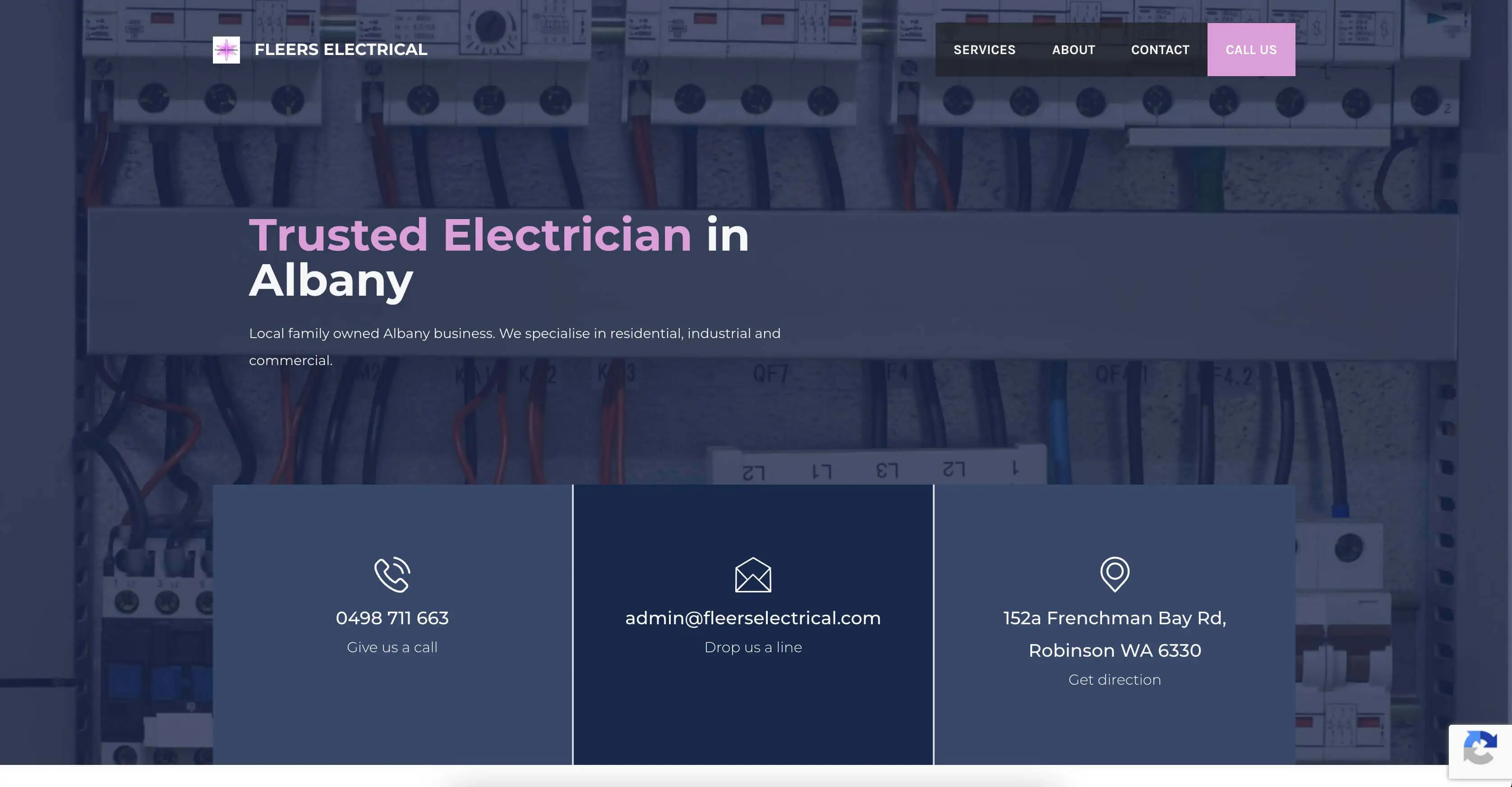 Electrician, WA before website redesign